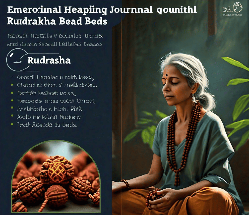 A serene image of a person meditating with Rudraksha beads, embodying focus and spiritual connection